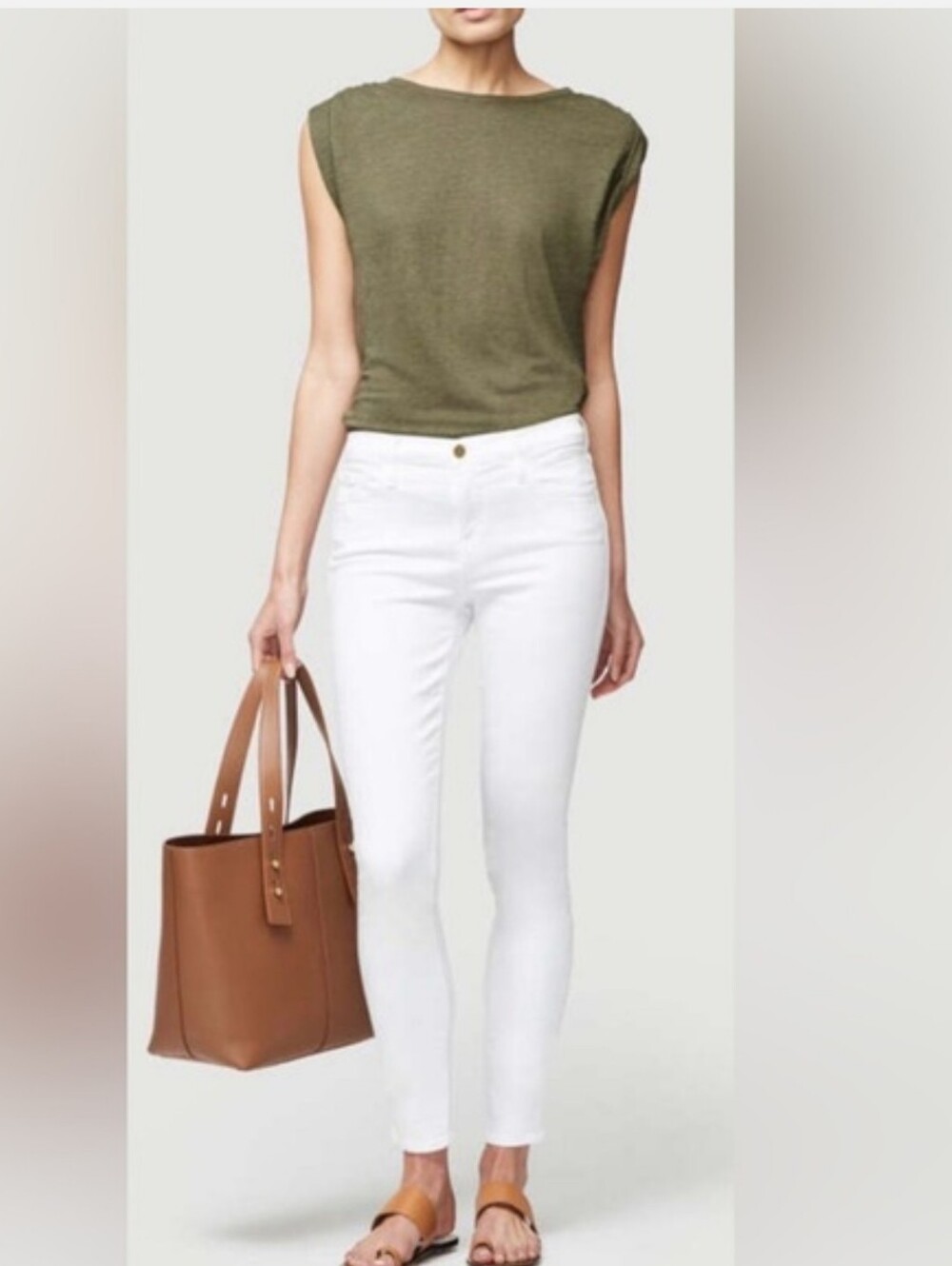 #2.Frame Denim White Le Skinny de Jeanne.